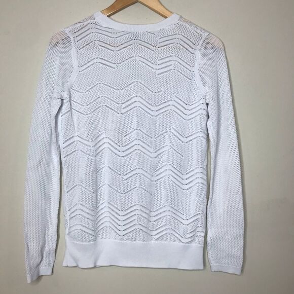 Vince Sz M White Perforated Sweater - Picture 6 of 6
